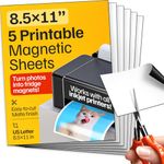 Printable Magnetic Sheets - 5 PCs Each 8.5ââ‚¬Â x 11ââ‚¬Â - Flexible Magnet Sheets Non Adhesive for Photo and Picture Magnets - Matte Printable Magnetic Paper for Cars, DIY and Crafts