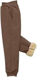 AMEBELLE Boys Girls' Winter Warm Jogger Pant Fleece Lined Elastic Waist Sweatpants, Brown01, 6 Years