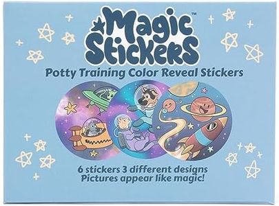New! Color-Changing Magic Stickers Potty Training Seat by Potty Watch - Easy & Fun Toilet Training with Interactive & 6 Reusable Color Changing Stickers Included! (Space Magic Reveal Stickers)