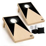 Cornhole Official Light-Up Wooden Set – 90×60 cm – Boards with Integrated LED + 8 Bags – Complete Set with Carrying Bag – Outdoor Game for Garden & Evenings – Original Corner