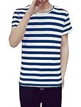 uxcell Men's White and Blue Striped