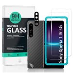 Ibywind Screen Protector For Sony Xperia 1 IV 5G 6.5"[2 Pack],9H Hardness Tempered Glass,With 1Pc Camera Lens Protector,Easy to Install