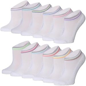 Tipi Toe Women's 12-Pairs Low Cut Athletic Sport Peformance Socks, Classic Solid Plain White Color, SP38-T1