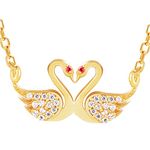 GIVA 925 Silver Golden Swan Love Necklace | Gifts for Girlfriend,Pendant to Gift Women & Girls | With Certificate of Authenticity and 925 Stamp | 6 Months Warranty*