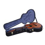 Crossrock Hard-Shell Wood Case-Stainless Steel Latches, Sponge Lining, Metal Feet, Storage Space-for 14 Fret-000/OM Acoustic Guitars, Black (CRW620OMBK)