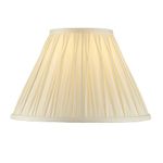 OLGA Tapered Cylinder Table or Pendant Lampshade - Decorative Light Shade in Ivory Silk Fabric - Handmade Pinch Pleat Shade - E27/B22 Cap - 12 Inch