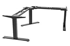 TechOrbits Electric Corner Desk Frame L Shaped 3 Leg Sit Stand Desk with Triple Motors, Memory Settings, and Telescopic Height Adjustment
