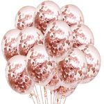 Gleam™ Rose Gold Confetti Balloons for Birthday Decoration for Boys ,Girls & Kids / Party Decoration / Latex Balloons Decoration / Anniversary Decoration / Wedding Decoration (Rose Gold Confetti, Pack of 30)