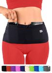 StashBandz Unisex Running Belt, Travel Money Belt, Fanny Pack, Waist Pack for Women and Men, 4 Big Security Pockets and Zipper, Fits All Size Phone, Passport, and More, Extra Wide Spandex