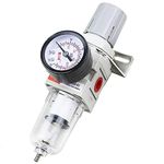 Supreme Control System Pneumatic Air Compressor Filter Regulator 1/4" Inch (FR Unit) With Pressure Gauge For Air Compressor