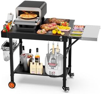 Outdoor Grill Cart for Pizza Oven, 28.8" Extra-Wide Pizza Oven Table, Heavy Duty Grill Cart with Pizza Topping Station, Grill Tables for Outside, Prep Station for Blackstone Griddle Accessories