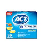 ACT Dry Mouth Lozenges With Xylitol, 36-Count, Sugar Free Honey-Lemon