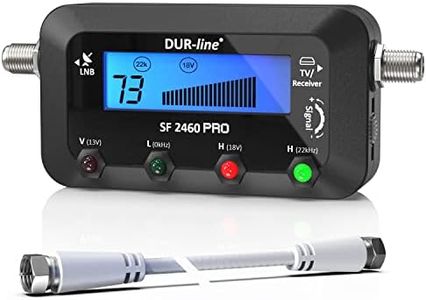 DUR-Line SF 2460 PRO - Digital Satfinder - Precise Measurement Device for Alignment of Satellite Dish Antenna - F-Cable Cercasatellites, Audio Signal, LCD Display, Satellite Detection