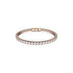 Swarovski Tennis Deluxe bracelet, Round cut crystals, White, Rose-gold tone plated