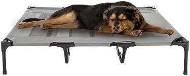 Petmaker Elevated Dog Bed – 48x35.5 Portable Bed for Pets with Non-Slip Feet – Indoor/Outdoor Dog Cot or Puppy Bed for Pets up to 110lbs by (Gray)