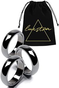 Genuine Magnetic Hematite Rings, 3 Rings, Natural Healing Power, Absorbs Negative Energy & Anxiety, Weight Loss, Unisex Women Men