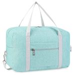 for Ryanair Airlines Cabin Bag 40x20x25 Underseat Foldable Travel Duffel Bag Holdall Tote Carry on Hand Luggage Overnight for Women and Men 20L (Mint Green (with Shoulder Strap))