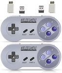 Wireless Controller for Mini SNES (Classic Edition/Mini NES, Not Worked with Copied Console Gamepad with USB Wireless Receiver Compatible with Switch, Windows,iOS,Liunx,Android Device (2 Packs)