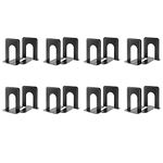 MaxGear Book Ends Universal Premium Bookends Non-Skid Heavy Duty Metal Books End, Bookend Pack, Book Stopper for Books/Movies/CDs/Video Games, 6 x 4.6 x 6 inches, Black (8 Pairs/16 Pieces, Large)