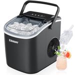 Euhomy Ice Maker Machine Countertop with Handle-12kg/24h, 9 Ice Cubes Ready in 6 Mins, Auto-Cleaning Portable Ice Maker with Basket and Scoop, for Home/Kitchen/Camping/RV.