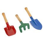 BKR® Jagan Hardware Outdoor Gardening Kit Garden Tools Set, 2 Rake, 1 Shovel Children's Playset Beach Sandbox Toy-3 Pieces