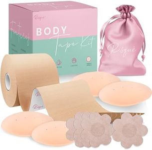 Boob Tape Kit Boobtape for Breast Lift | Includes Nipple Covers | Body Tape for Push up & Shape | Works Great with Sticky Bra Backless Bra or Strapless Bra | Waterproof Sweat-Proof Bob Tape