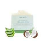 Soft Hues Handmade Cold Processed Aloe Vera Soap | Real Aloe Vera Juice, Coconut Oil and Olive Oil | For Face and Body | Non-Drying and Suitable For Men & Women | Controls Acne Breakouts, Scars and Uneven Skin Tone | With Cold Pressed Oils | Sulphate and Paraben Free | Glycerin free | Free from Artificial Colors & Fragrance | 100 gm