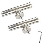 Amarine-made (2X) Stainless Tournament Style Clamp On Fishing Rod Holder for Rails 1-1/4" to 2"