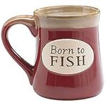 "Born To Fish" Coffee Mug with Fish
