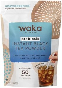 Waka Instant Black Tea Powder, Unsweetened Black Tea with Plant-Based Prebiotic Fiber, Makes 50 Cups, Dissolves Instantly for Iced Tea or Hot Tea, 5.3 oz Pouch
