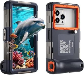 Waterproof Underwater Phone Case, [50ft/15M] Professional Snorkeling Diving Case for iPhone 12-17 Pro Max, Galaxy S25-23, Google Pixel, Underwater Photo, (NOT for Ultra-Thin/Folding Screen)[Orange]