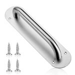 Pull Push Door Handle,Sliding Door Handle with Back Plate,11x2.6inch Stainless Steel Sliding Bathroom Kitchen Cupboard Cabinet Garage Shed Barn Gate Door Handle Toilet Door Pull Fire Door Handle