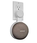 Mount Genie Affordable Essentials Google Home Mini Outlet Wall Mount Hanger Stand | A Low-Cost Space-Saving Solution (White, 1-Pack)