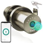 FITNATE Smart Lock Fingerprint Door Knob, Biometric Door Lock Fingerprint Key with App Control, Bluetooth Smart Deadbolt, Touch to Digital Door Lock for Bedroom,Home,Hotel,Office, Bronze Golden