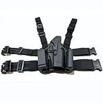 HANSTRONG GEAR Replacement for Tactical Right Leg Thigh Holster w/Magazine Torch Pouch Glock 17 19 22 23 31 32 (Black)