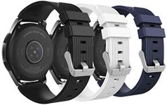 MoKo 3-PACK 22mm Band Compatible with Samsung Galaxy Watch 3 45mm/Galaxy Watch 46mm/Galaxy Gear S3 Frontier/Classic/Huawei Watch GT 2/Watch GT 2e 46mm, Silicone Strap,Black&White&Midnight Blue