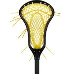 StringKing Women’s Complete Lacrosse Stick with Composite Shaft and Women's Type 4 Mesh (Black/Yellow)