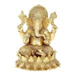 Radhika Poojan Bhandar Ashtadhatu-Brass Lord's Ganesh Idol (4 Inch Height)
