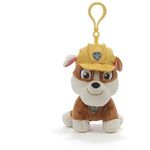 GUND Paw Patrol Rubble Backpack Clip Plush Stuffed Animal Dog, Yellow, 4"