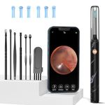 Ear Wax Removal Tool OUTACT 1080P Ear Cleaner Ear Wax Remover 3.5mm Ear Cleaning Kit with 7 Pcs Set, IP67 Waterproof Otoscope Ear Camera, Ear Endoscope for iPhone, Android and iPad, Black