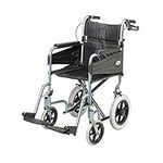 Days Escape Wheelchair, Lite Aluminium, Lightweight with Folding Frame, Mobility Aids, Comfortable Travel Chair with Removable Footrests, Wide, Silver Blue