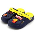 SVAAR Wow Clog Shoes for Boys & Girls || Indoor & Outdoor Sandals Clogs for Kids Navy-Yellow