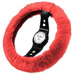 Andalus Brands Australian Sheepskin Steering Wheel Cover, Anti-Slip Universal 15 Inch Fuzzy Steering Wheel Cover Offers a Plush Velvet-Like Touch, Eco-Friendly Fluffy Steering Wheel Cover (Tangerine)