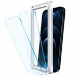 Affix 2 Pack for iPhone 12 Pro Max Tempered Glass, Screen Protector Guard with Auto-Align Installation Tool, 9H Hardness Shatterproof, HD Clear Scratch Resistant