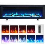 FLAMEKO Dilton 40"/102cm 3-in-1 Electric Fireplace with Logs & Crystals, Freestanding, Wall Mounted, Recessed, 9 Colour Flame Effect, Media Wall Compatible, 900W - 1800W Heater, Remote