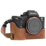 MegaGear Sony Alpha A7S II, A7R II, A7 II (28-70mm) Ever Ready Genuine Leather Camera Half Case and Strap, with Battery Access - Dark Brown - MG1130