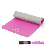 primasole Yoga Mat Eco-Friendly Material 1/2" (10mm) Non-Slip Yoga Pilates Fitness at Home & Gym Twin Color Azalea Pink/Gray PSS91NH075A