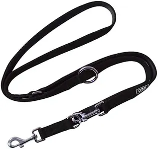 DDOXX Dog Lead Air Mesh, Adjustable 3 Length, 2m | Many Colors & Sizes | for Small, Medium & Large Dogs | Leash Training Running Long Short Strong Double Ended cat Puppy pet Kitten | Black, XS