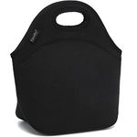 Neoprene Kids Lunch Box Insulated Soft Bag Mini Cooler Thermal Meal Tote Kit for Boys, Girls,Men,Women,School,Work, Office by FlowFly,Black