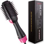 IAS One Step Hair Dryer and Volumizer, Hot Air Brush, 3 in1 Styling Brush Styler, Negative Ion Hair Straightener Curler Brush for All Hairstyle, Black